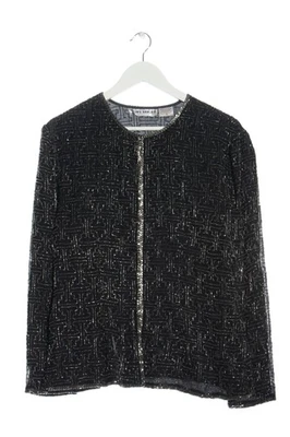 NIGHT VOGUE Blusenjacke Damen Jacke Gr. DE 40 schwarz-silberfarben Glanz-Optik - Bild 1 von 4