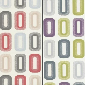 Papel pintado de vinilo geométrico verde púrpura rojo gris gris p&S International niños niñas - Imagen 1 de 3