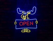 "Open" Deer Boutique Restaurant Shop Store Display Neon Sign Light Beer Bar Pub