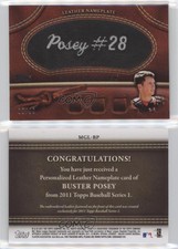 2011 Topps Manufactured Glove Leather Nameplate Black /99 Buster Posey #MGL-BP