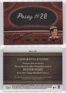 2011 Topps Manufactured Glove Leather Nameplate Black /99 Buster Posey #MGL-BP