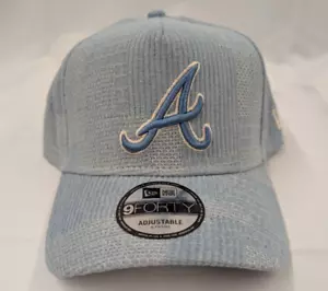 Hombre Atlanta Braves New Era Denim Logo Essentials 9FORTY A-Marco Ajustable - Imagen 1 de 5