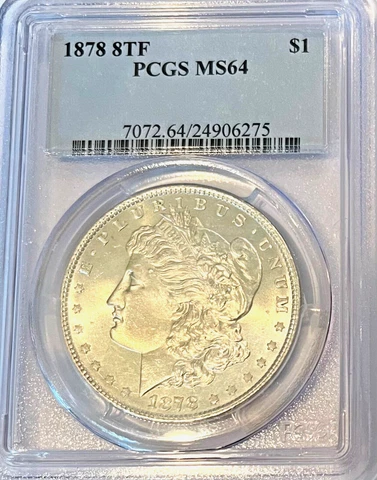 1878 8TF Morgan, PCGS MS64, Sharp Strike and Clean Fields - Quick 3-day Auction Cover