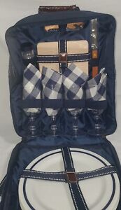Picnic Backpack for 4 | Picnic Basket | Portable Picnic Bag w/ Complete Cutlery