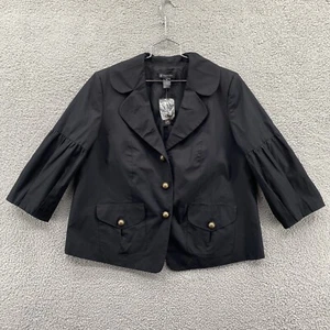 INC International Concepts Woman 1X Black Button Up Jacket 3/4 Sleeves NWT - Bild 1 von 8