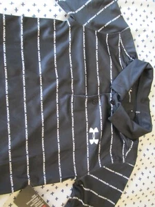 NEW Boys UNDER ARMOUR Blkt Polo w/ Wht UNDER ARMOUR Print Pattern Sz 7 FREE SHIP - Picture 1 of 3
