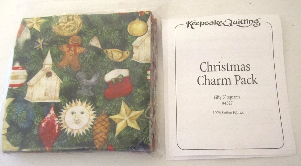 Keepsake Quilting Cotton Christmas Charm Pack 50pcs. 5" Squares - Image 1 of 4