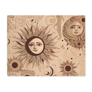 Celestial Boho Sonne & Mond waschbar Baumwolle Tischset - 18x14 Zoll - 1 Stück - Bild 1 von 4