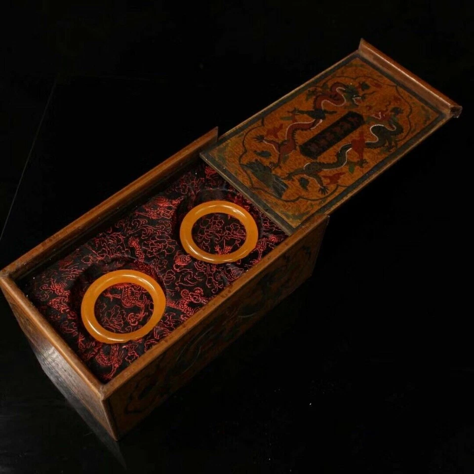 Pulsera Jade Naranja Colección Corte Dinastía Qing China + Caja Foto 1 de 4