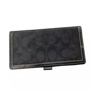 Coach l Vintage Y2K Black Signature Canvas Fold Wallet - Picture 1 of 7