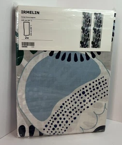 NEW IKEA IRMELIN COTTON CURTAINS, 1 PAIR 2 PANELS 98" X 57" EMMA HAGMAN NIP - Picture 1 of 7