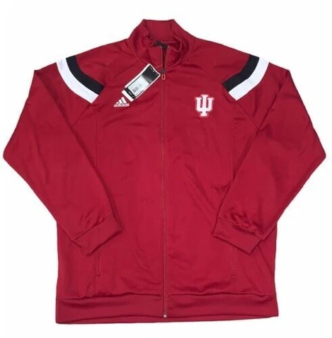 Indiana Hoosiers Adidas Red Performance Full Zip Track Jacket Men's Medium NEW Cover