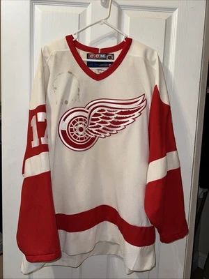 Vintage CCM Detroit Red Wings Brett Hull White Hockey Jersey Men’s XL - Image 1 of 4