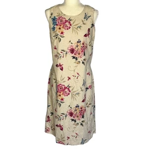Vestido Morgan & Co Floral Mariposa Lino Sin Mangas Funda Fairycore Y2K Talla 12 - Imagen 1 de 10