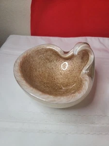 Murano? Cuenco remolino blanco con escamas de oro pesado espiral aventurina - Imagen 1 de 8