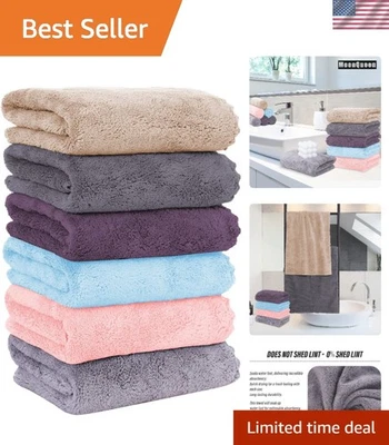 Paquete de 6 toallas de mano ultra suaves - terciopelo coral de microfibra de secado rápido, 16x28 pulgadas Foto 1 de 4