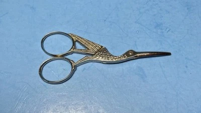 VTG Revlon Italy curved small Golden long beak bird crane stork scissors 3.5 in - Image 1 of 4