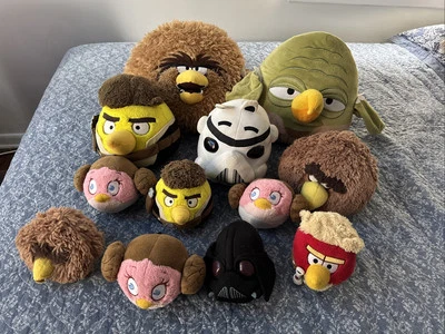 Angry Birds Star Wars Lot 12 Plush Lot Leia Luke Hans Solo Chewbacca Darth Vader - Image 1 of 4