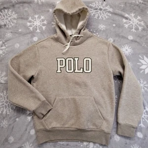 Ralph Lauren Polo Double Knit Sherpa Lined Hoodie Men's S Spell Out Sweatshirt  - Picture 1 of 10