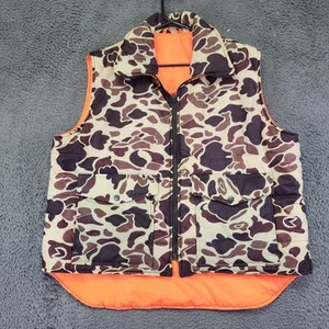 Winchester Duck Camo & Blaze Orange Reversible Puffer Hunting Vest Large - Picture 1 of 9