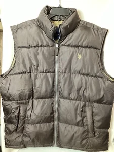 NWOT U.S. Polo Assn. Men’s Puff Vest Dark Brown XL - Picture 1 of 13