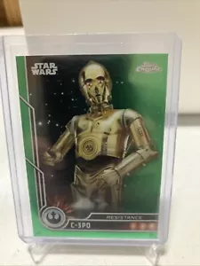 2023 Topps Chrome Star Wars C-3PO /99 rifrattore verde - Foto 1 di 13