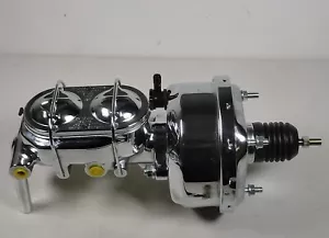 7" Street Hot Rod Power Brake Booster & Master Cylinder CHROME Brakes Custom Car - Foto 1 di 2
