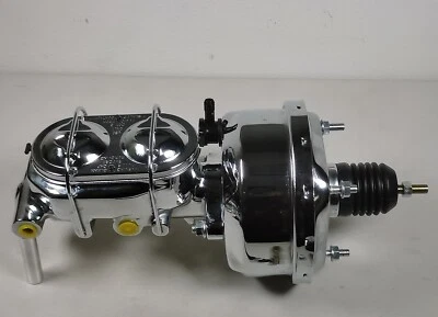 7" Street Hot Rod Power Brake Booster & Master Cylinder CHROME Brakes Custom Car - Image 1 of 2