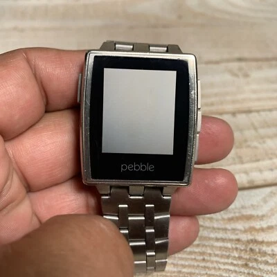 Gebrauchte Pebble Smartwatches Stahl 401s Uhr nur Beschreibung lesen - Bild 1 von 4