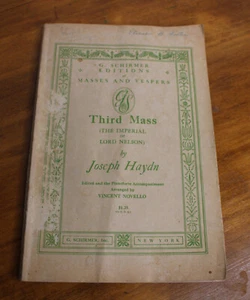 Third Mass Joseph Haydn G. Schirmer Editions Piano Hamblen Vtg Music Book - Picture 1 of 5