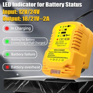 Portable Mini Fast Car Charger For Dewalt 18V 20V Battery Replacement Charger AU - Picture 1 of 11