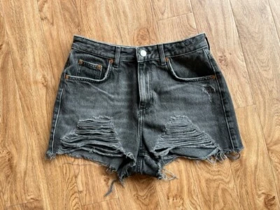 RIPPED DENIM MOM SHORTS BY TOP SHOP SIZE 8 EXCELLENT CONDITION - Image 1 of 3