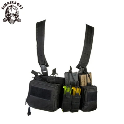 SINAIRSOFT Tactical Modular Chest Rig Harness Vest Micro Magazine Pouch Military Carrier