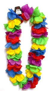 Cadena hawaiana, cadena de flores, cadena de hula coloridas flores de tela modelos - Imagen 1 de 7