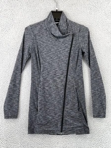 ATHLETA Asymmetrical Full Zip Long Cut Ribbed Women's XXS Gray Intention Jacket - Picture 1 of 16