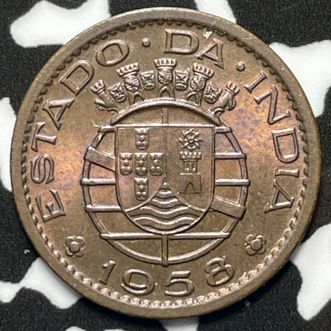 1958 Portugese India 10 Centavos Lot#M4453 High Grade! Beautiful! Cover