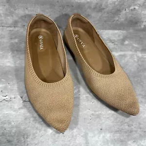 Vivaia Brown Knit Pointy Toe Slip On Flats Shoes Women's Size 7.5 - Picture 1 of 15