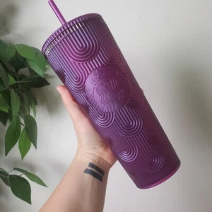 NEW Starbucks Spring 2024 Venti Purple Sparke Glitter Tumbler 24oz - Picture 1 of 5