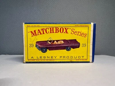 Matchbox Lesney Regular Wheels #39 PONTIAC CONVERTIBLE  *HTF D BOX* - Image 1 of 4