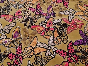 Flighty Cotton Fabric Butterfly Loralei Design Nature Abstract Sold By The Yard - Picture 1 of 2