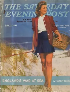 1941 Saturday Evening Post July 12 - Woman fishing; British Navy; Cave Exploring - Picture 1 of 1