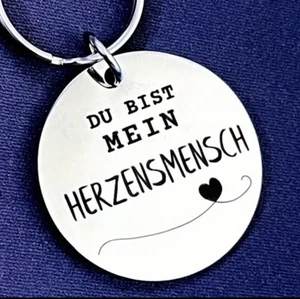 Schlüsselanhänger mit Gravur – Du bist mein Herzensmensch – Edelstahl – Geschenk - Bild 1 von 4