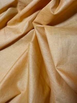 Pastel Persimmon Orange 100% Linen Fabric - Image 1 of 4