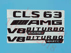 Gloss Black Flat Cls63 Amg V8 Biturbo Trunk Embl Badge Sticker For Mercedes Benz