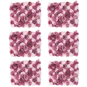 6Pcs Elegant Artificial Fake Rose Silk Pink+ Mauve Flower Indoor Warm Decor Gift - Picture 1 of 11