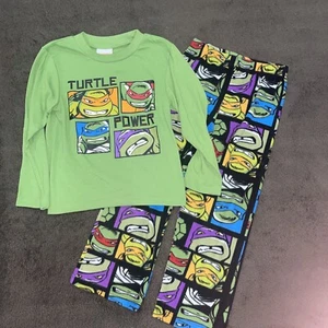 Boys TMNT Pajamas Set Size S NICKELODEON Green Fleece - Picture 1 of 5