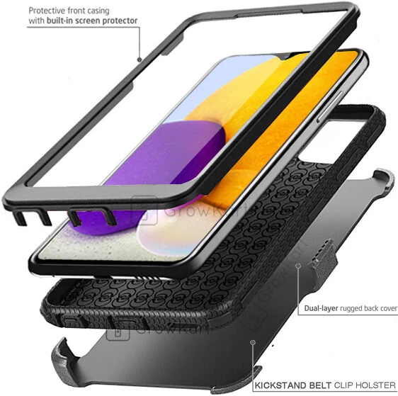 ARMOR TANK RUGGED Phone Case Cover Clip Stand Holster +BUILT IN SCREEN PROTECTOR - Image 1 of 4