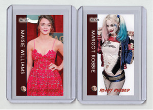 Margot Robbie rare MH Ready Rubbed #'d x/3 Tobacco card no. 526