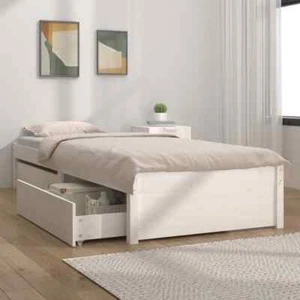vidaXL Bett mit Schubladen Weiß 100x200 cm ASS - Bild 1 von 9