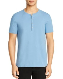 NEW JOHN VARVATOS WAVE BLUE SOFT TOUCH BARD HENLEY T-SHIRT - Picture 1 of 2